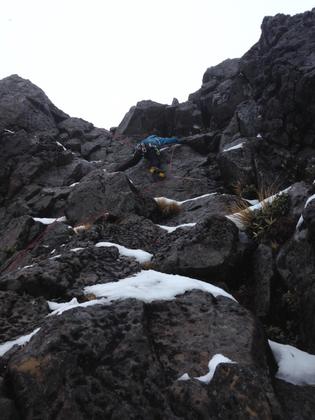 Abseiling off Mead’s Wall to head home