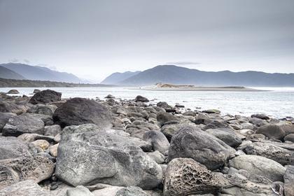 View across to the sandbar at Martins Bay Fiordland National Park