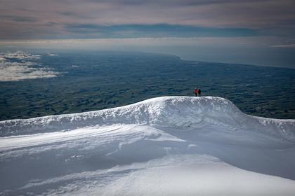 Standing on the rim of the crater Mt Taranaki